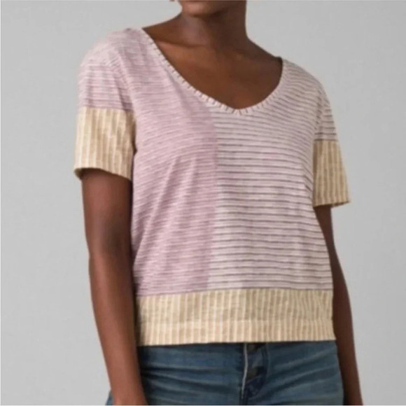 Prana Tops - Prana Free Float Top Casis Stripes V-Neck